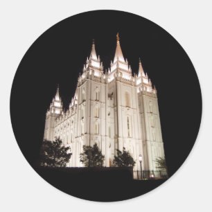 塩湖の寺院のLit夜で ラウンドシール
