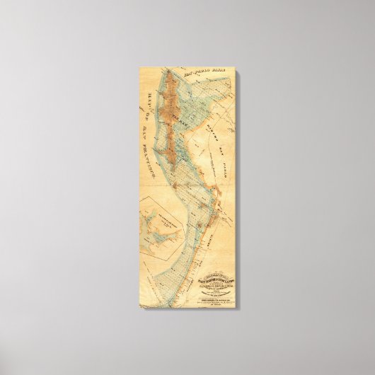 塩湿地と干潟地図 キャンバスプリント (正面)