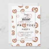塩漬けソフトウォーターカラープレッツェルバースデーパーティー 招待状 (正面)
