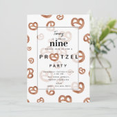 塩漬けソフトウォーターカラープレッツェルバースデーパーティー 招待状 (スタンド正面)