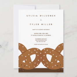 塩漬けプレ結婚ッツェルの白い茶色(縦) 招待状