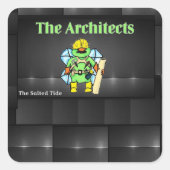 塩漬け建築家の繁栄ステッカー スクエアシール (正面)