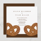 塩漬プレッツェルおもしろい図解入りの、写真付きの結婚式招待状 招待状 (正面/裏面)