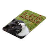 塩穀動機づけ猫の奨励引用文 マグネット (左側)