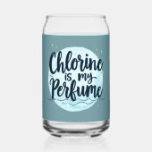 塩素が私の香水 笑える水泳名言 ガラス缶 (正面)
