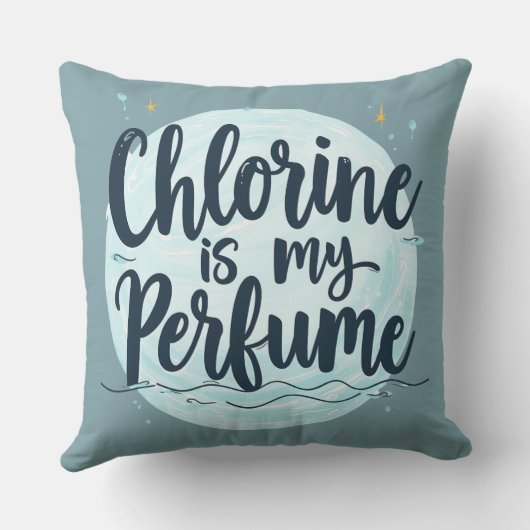 塩素は私の香水スイミングおもしろい引用文 アウトドアクッション (裏面)