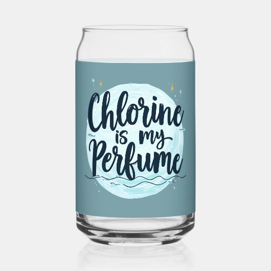 塩素は私の香水スイミングおもしろい引用文 ガラス缶 (正面)