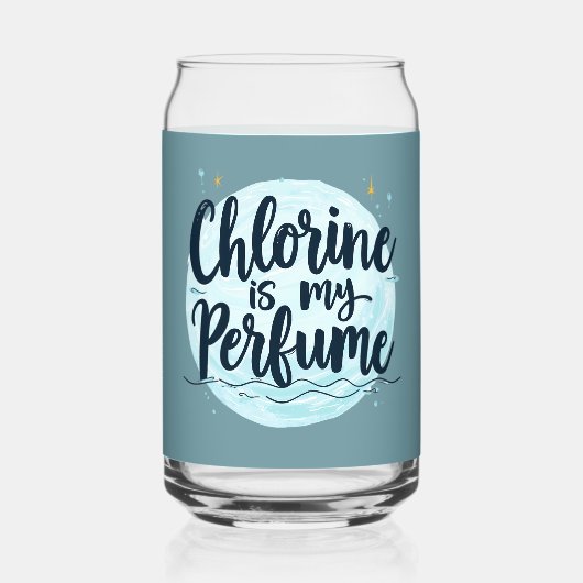 塩素は私の香水スイミングおもしろい引用文 ガラス缶 (裏面)