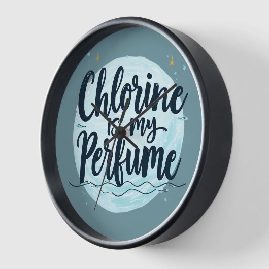 塩素は私の香水スイミングおもしろい引用文 壁時計 (傾斜)
