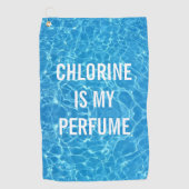 塩素は私の香水スイミングプールのタイポグラフィである ゴルフタオル (正面)