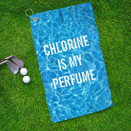 塩素は私の香水スイミングプールのタイポグラフィである ゴルフタオル