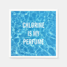 塩素は私の香水スイミングプールのタイポグラフィである スタンダードカクテルナプキン