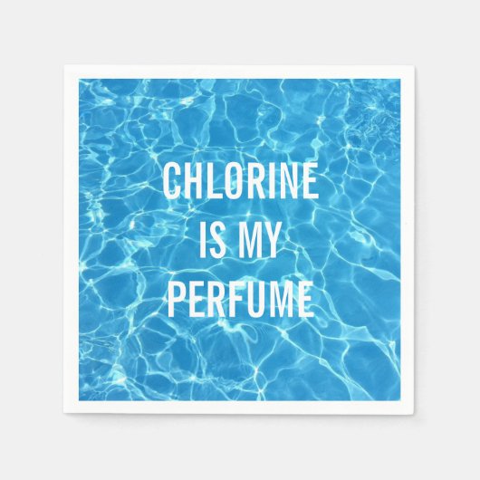 塩素は私の香水スイミングプールのタイポグラフィである スタンダードカクテルナプキン (正面)