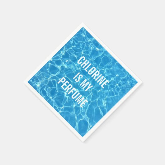 塩素は私の香水スイミングプールのタイポグラフィである スタンダードカクテルナプキン (角)