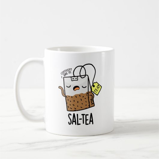 塩茶 笑えるお茶のダジャレ コーヒーマグカップ (左)