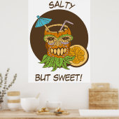 塩辛いが甘いティキカクテルと引用文おもしろい。 ポスター (キッチン)