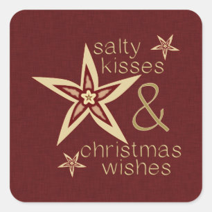 塩辛いキスのクリスマスの願い スクエアシール