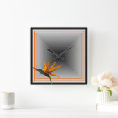 塩辛いキストロピカルデコールバードオブパラダイス スクエア壁時計 (ホーム)
