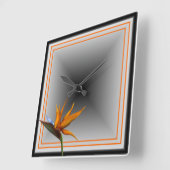 塩辛いキストロピカルデコールバードオブパラダイス スクエア壁時計 (傾斜)