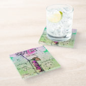 塩辛いドッグドリンクレシピ ガラスコースター (アングル)