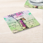 塩辛いドッグドリンクレシピ スクエアペーパーコースター (アングル)