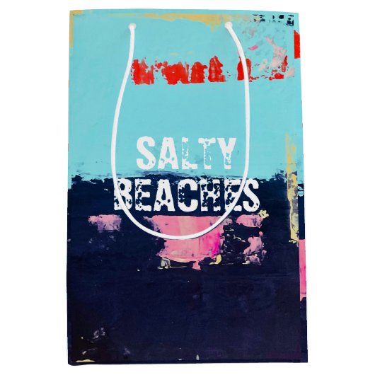 塩辛いビーチ感のある抱き枕 ミディアムペーパーバッグ (正面)