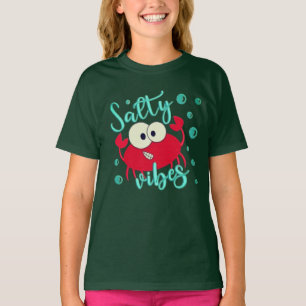 塩辛いビーブ,赤い熱帯カニ,夏 Tシャツ