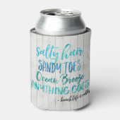 塩辛いヘアサンディトゥーズ海ビーチ引用文缶 缶クーラー (缶正面)