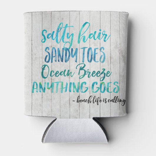 塩辛いヘアサンディトゥーズ海ビーチ引用文缶 缶クーラー