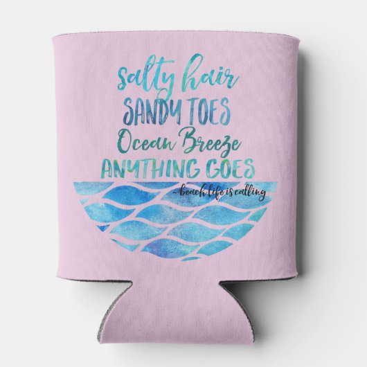 塩辛いヘアサンディトゥーズ海ビーチ引用文缶 缶クーラー (裏面)