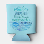 塩辛いヘアサンディトゥーズ海ビーチ引用文缶 缶クーラー (裏面)