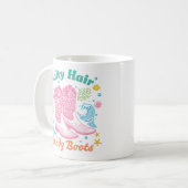 "塩辛いヘアサンディブーツ"ボホコースト女性のカーボーイ コーヒーマグカップ (正面左)