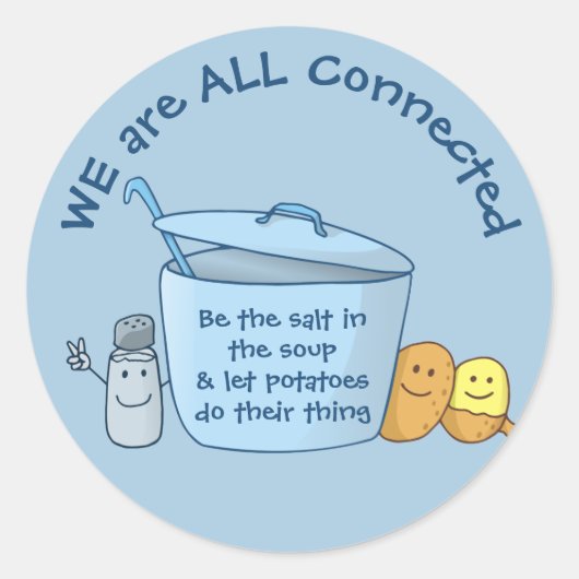 塩辛いポテトスープ ラウンドシール (正面)