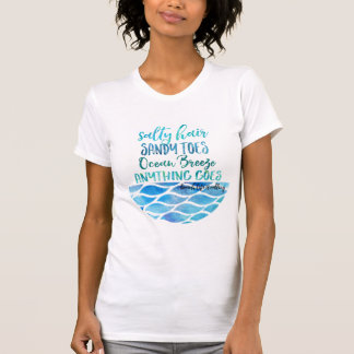 塩辛い毛のサンディのつま先の海のビーチの引用文のTシャツ Tシャツ