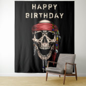 塩辛い海賊のドクロの背景 タペストリー (インサイチュ)