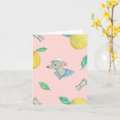 塩辛い犬の夏のグリーティングカード カード (黄色い花)