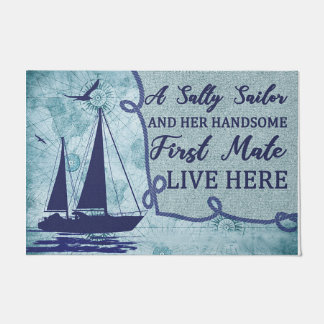 塩辛い船乗りとハンサムな一等船乗り ドアマット