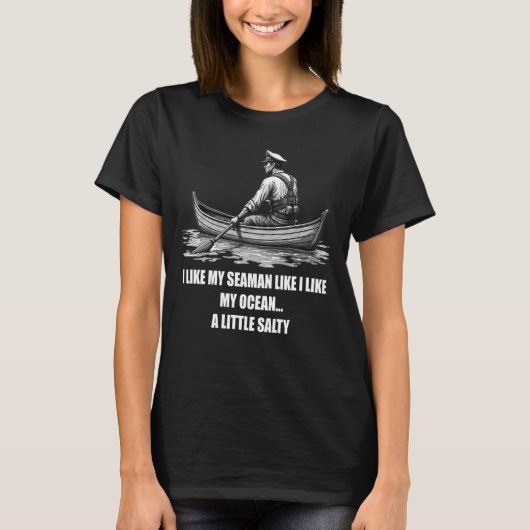 塩辛い船乗りTシャツ - 面白い航海Tシャツ Tシャツ (正面)