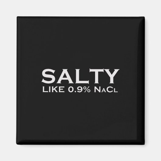 塩辛い通常の塩水のような0.9 Naclナース医療フー マグネット (正面)