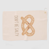 塩辛くかわいいプレおもしろいッツェルのフードユーモア ゴルフタオル (横)