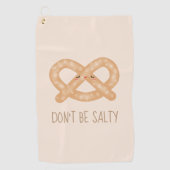 塩辛くかわいいプレおもしろいッツェルのフードユーモア ゴルフタオル (正面)