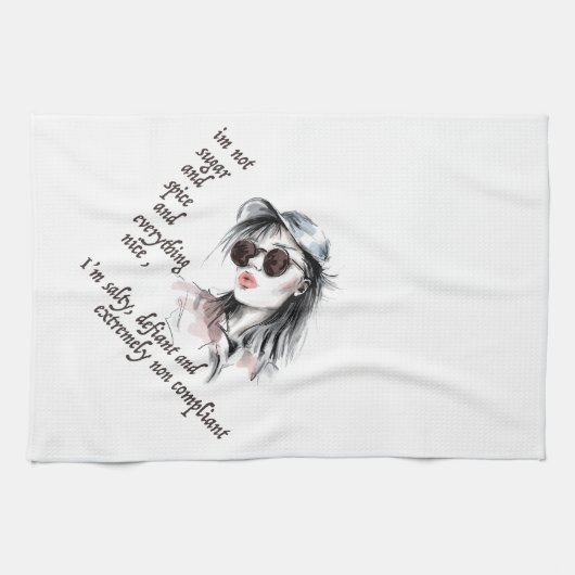 塩辛く反抗的な キッチンタオル (横)