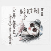 塩辛く反抗的な フリースブランケット (正面(横))