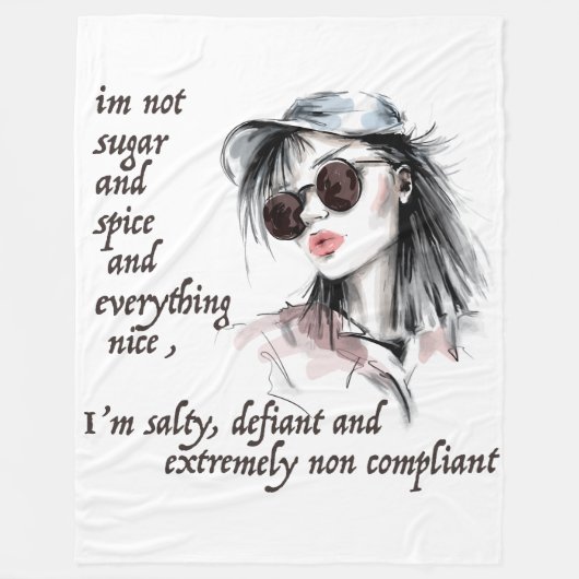 塩辛く反抗的な フリースブランケット (正面)
