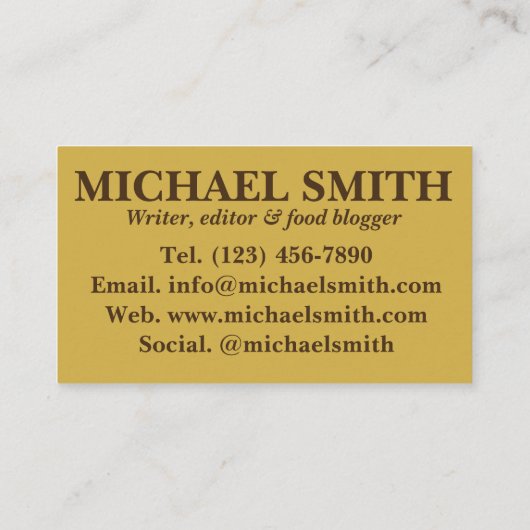 塩辛ソフトプレッツェルNYCグルメフードライターシェフ 名刺 (裏面)