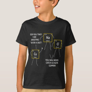塩NaClと銅周期表警察プンチェ Tシャツ