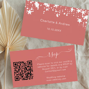 塵の結婚地球の応答ウェブサイトQRコードRSVP エンクロージャーカード