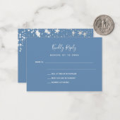 塵の青い星結婚の応答RSVP ノートカード (正面/裏面インサイチュ)