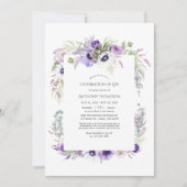 塵バイオレットフローラお祝い 招待状 (正面)