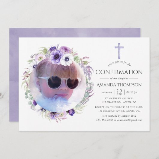 塵バイオレットフローラ確認 招待状 (正面/裏面)